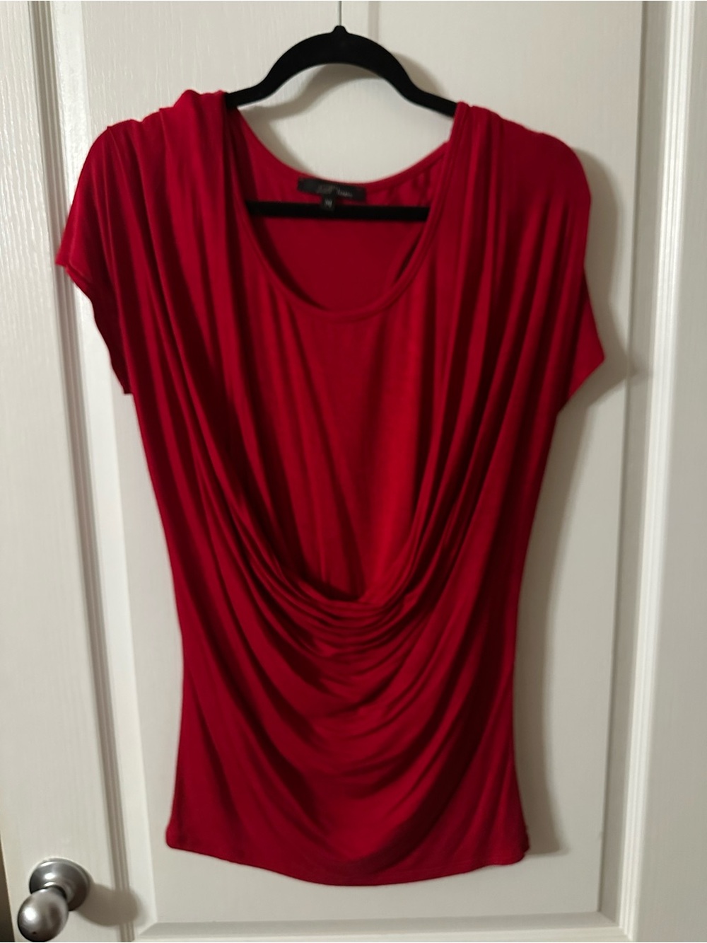 Red Draped Short Sleeve Women's Top by Apt. 9